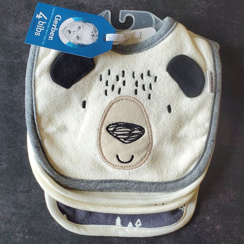 Baby Boys Bear Bibs 4-Pack by Gerber